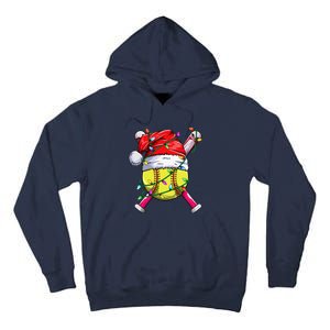 Santa Sports Design Women Christmas Softball Player Tall Hoodie