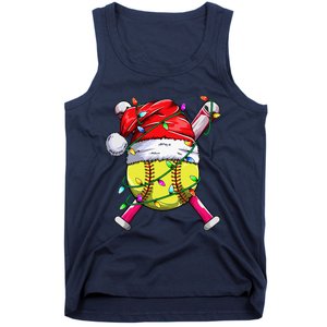 Santa Sports Design Women Christmas Softball Player Tank Top