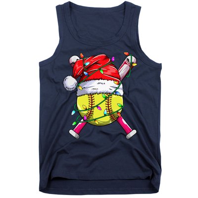 Santa Sports Design Women Christmas Softball Player Tank Top