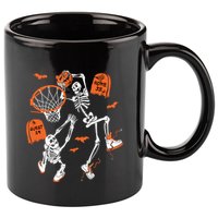 Spooky Skeleton Dunking Basketball Graveyard Halloween 11oz C Handle Ceramic Mug