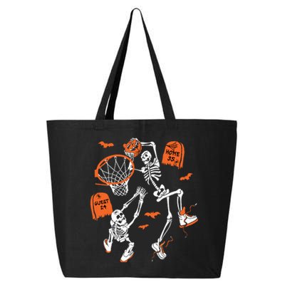 Spooky Skeleton Dunking Basketball Graveyard Halloween 25L Jumbo Tote