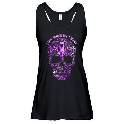 Sugar Skull Domestic Violence Awareness Ladies Essential Flowy Tank
