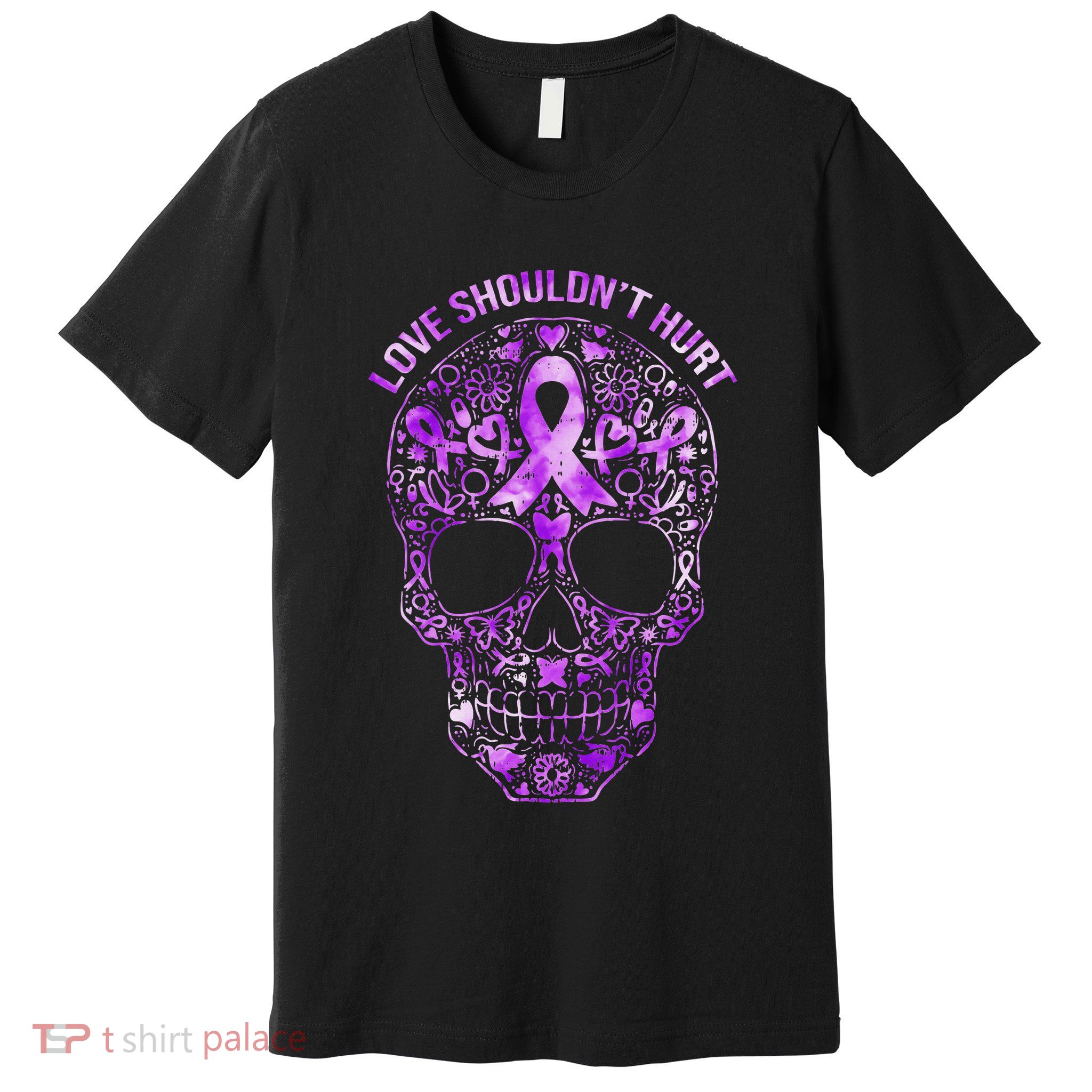 Sugar Skull Domestic Violence Awareness Premium T-Shirt