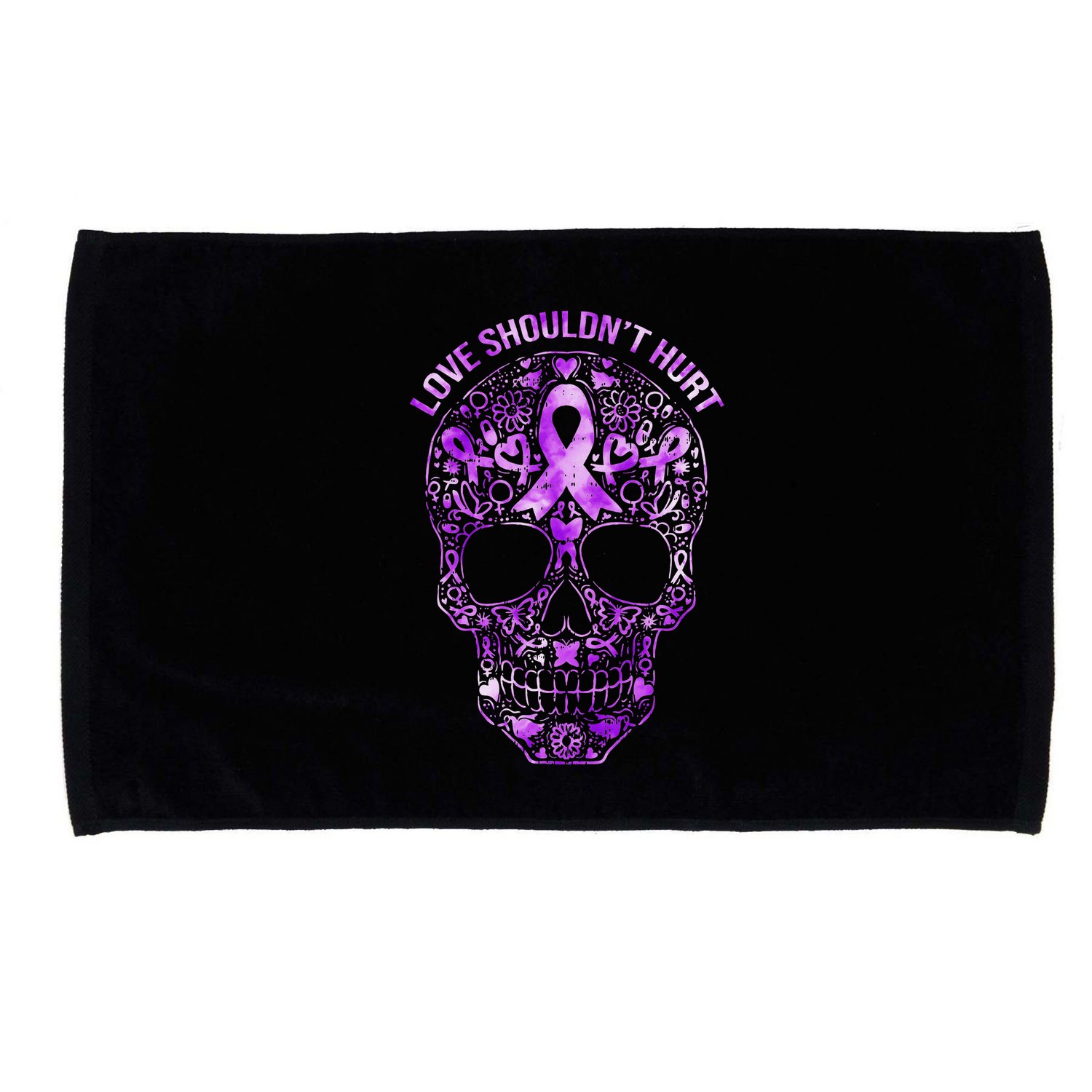 Sugar Skull Domestic Violence Awareness Microfiber Hand Towel