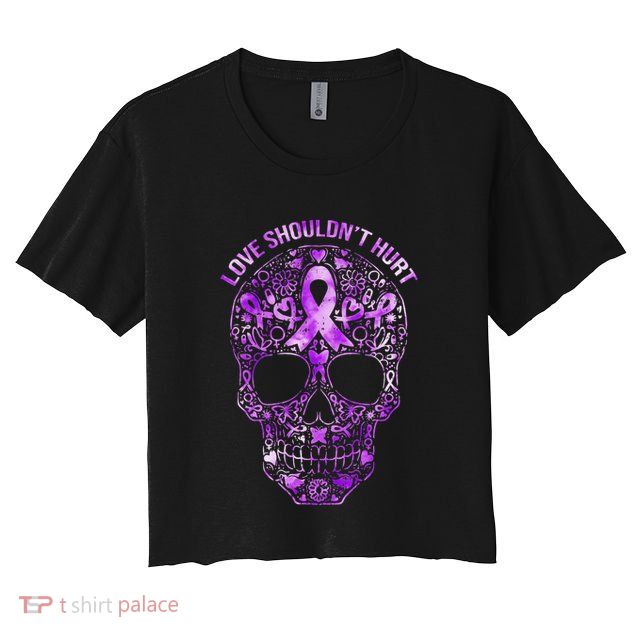 Sugar Skull Domestic Violence Awareness Crop Top