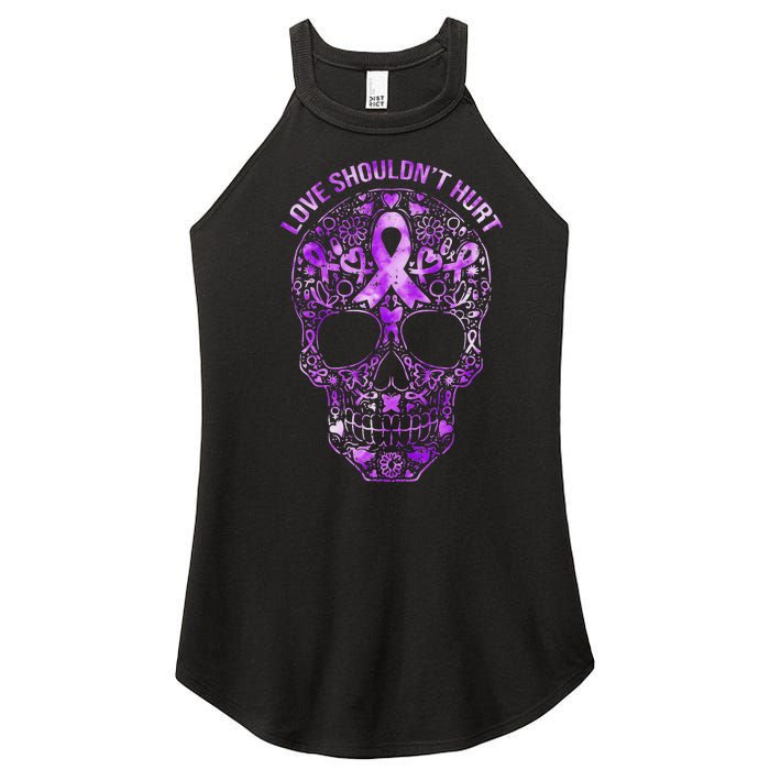 Sugar Skull Domestic Violence Awareness Women’s Perfect Tri Rocker Tank