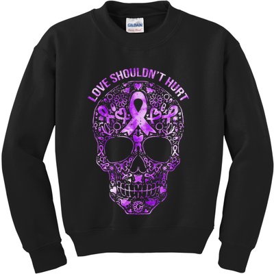 Sugar Skull Domestic Violence Awareness Kids Sweatshirt
