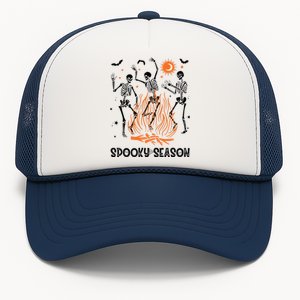 Spooky Season Dancing Skeleton Halloween Costume Funny Cute Trucker Hat