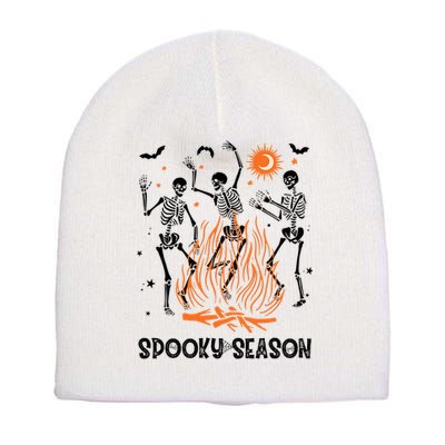 Spooky Season Dancing Skeleton Halloween Costume Funny Cute Short Acrylic Beanie