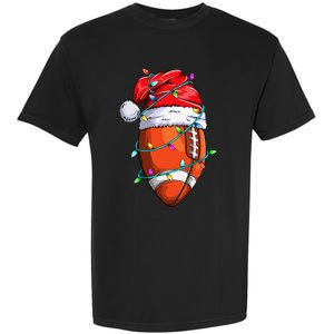 Santa Sports Design For Christmas Football Player Garment-Dyed Heavyweight T-Shirt