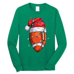 Santa Sports Design For Christmas Football Player Long Sleeve Shirt