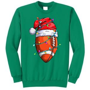 Santa Sports Design For Christmas Football Player Sweatshirt