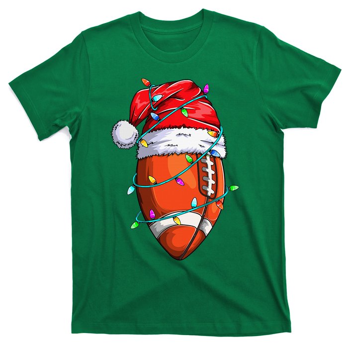 Santa Sports Design For Christmas Football Player T-Shirt