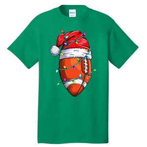 Santa Sports Design For Christmas Football Player Tall T-Shirt