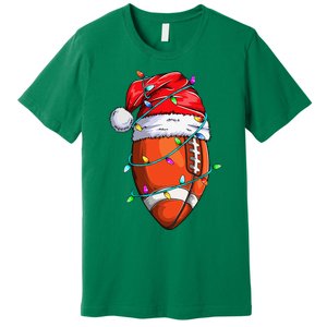 Santa Sports Design For Christmas Football Player Premium T-Shirt