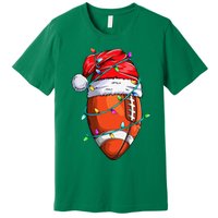 Santa Sports Design For Christmas Football Player Premium T-Shirt