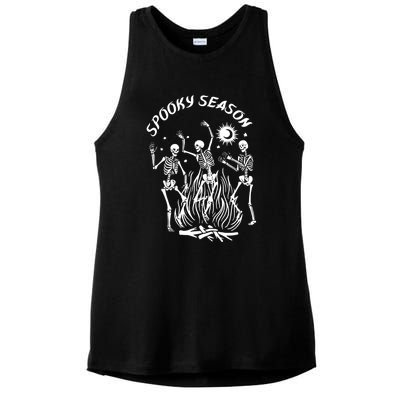 Spooky Season Dancing Skeleton Halloween Costume Ladies PosiCharge Tri-Blend Wicking Tank