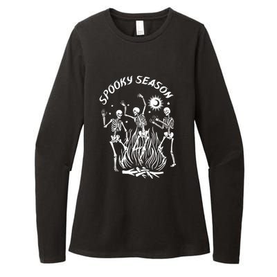 Spooky Season Dancing Skeleton Halloween Costume Womens CVC Long Sleeve Shirt