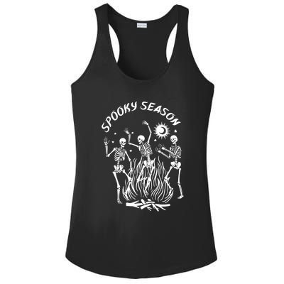 Spooky Season Dancing Skeleton Halloween Costume Ladies PosiCharge Competitor Racerback Tank