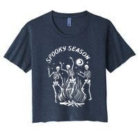 Spooky Season Dancing Skeleton Halloween Costume Women's Crop Top Tee