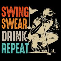 Swing Swear Drink Repeat Love Golf  Golf Enthusiast Impact Tech Backpack