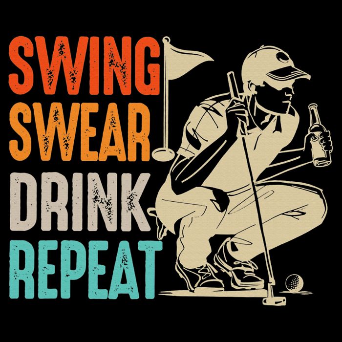 Swing Swear Drink Repeat Love Golf  Golf Enthusiast Impact Tech Backpack