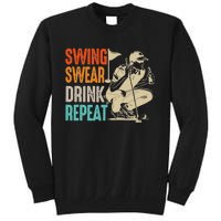 Swing Swear Drink Repeat Love Golf  Golf Enthusiast Tall Sweatshirt