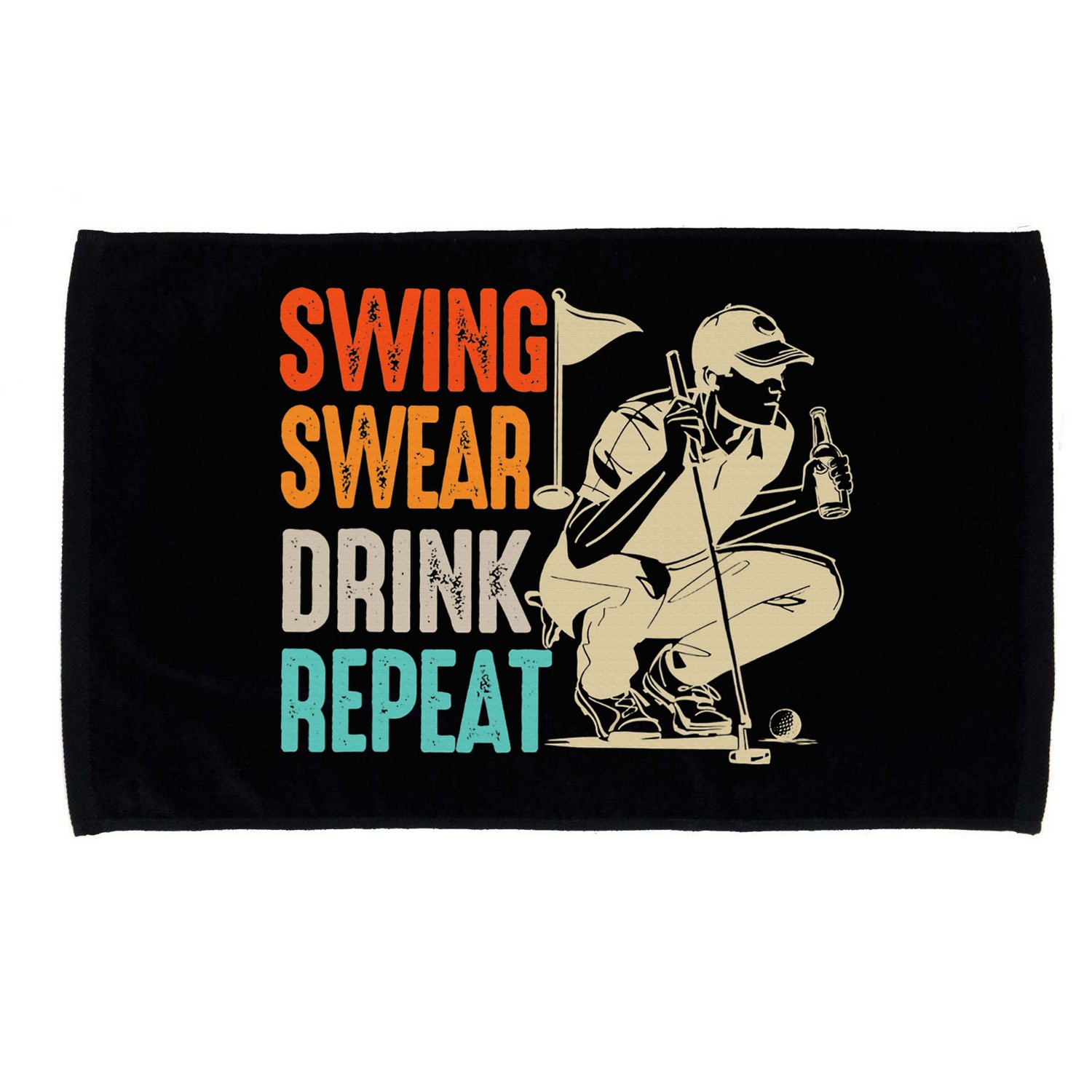 Swing Swear Drink Repeat Love Golf  Golf Enthusiast Microfiber Hand Towel