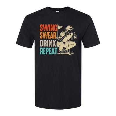 Swing Swear Drink Repeat Love Golf  Golf Enthusiast Softstyle® CVC T-Shirt