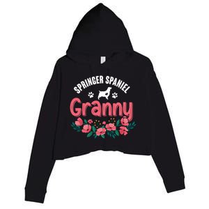 Springer Spaniel Dog Granny Grandma Xmas Dog Lover Christmas Meaningful Gift Crop Fleece Hoodie