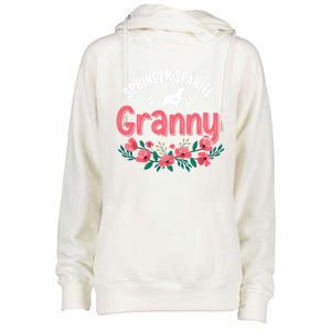 Springer Spaniel Dog Granny Grandma Xmas Dog Lover Christmas Meaningful Gift Womens Funnel Neck Pullover Hood