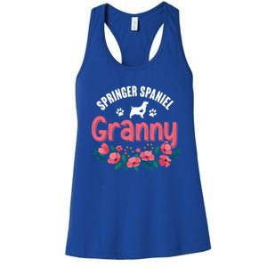 Springer Spaniel Dog Granny Grandma Xmas Dog Lover Christmas Meaningful Gift Women's Racerback Tank