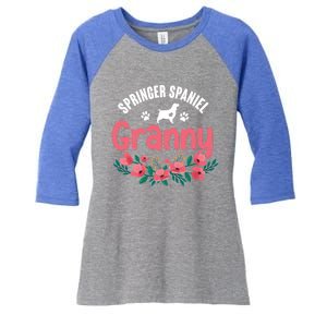 Springer Spaniel Dog Granny Grandma Xmas Dog Lover Christmas Meaningful Gift Women's Tri-Blend 3/4-Sleeve Raglan Shirt