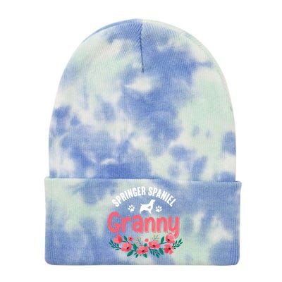 Springer Spaniel Dog Granny Grandma Xmas Dog Lover Christmas Meaningful Gift Tie Dye 12in Knit Beanie