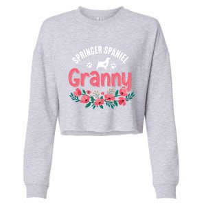 Springer Spaniel Dog Granny Grandma Xmas Dog Lover Christmas Meaningful Gift Cropped Pullover Crew