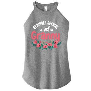 Springer Spaniel Dog Granny Grandma Xmas Dog Lover Christmas Meaningful Gift Women's Perfect Tri Rocker Tank