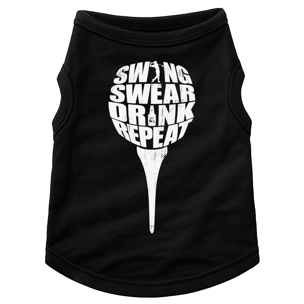 Swing Swear Drink Repeat Player Funny  Golf Lover Doggie Tank