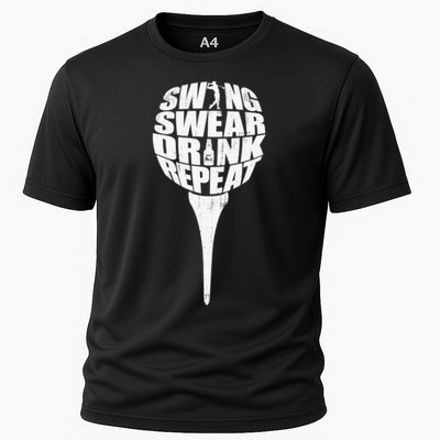 Swing Swear Drink Repeat Player Funny  Golf Lover Performance Shirt
