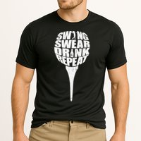 Swing Swear Drink Repeat Player Funny  Golf Lover Cooling Performance Crew T-Shirt