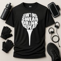 Swing Swear Drink Repeat Player Funny  Golf Lover Cooling Performance Crew T-Shirt