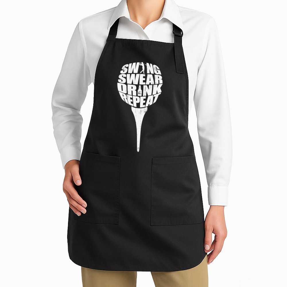 Swing Swear Drink Repeat Player Funny  Golf Lover Apron