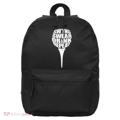 Swing Swear Drink Repeat Player Funny  Golf Lover 16 in Basic Backpack