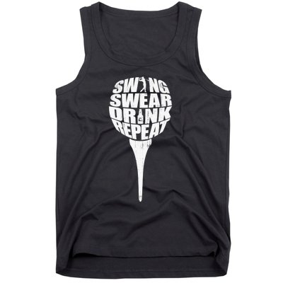 Swing Swear Drink Repeat Player Funny  Golf Lover Tank Top