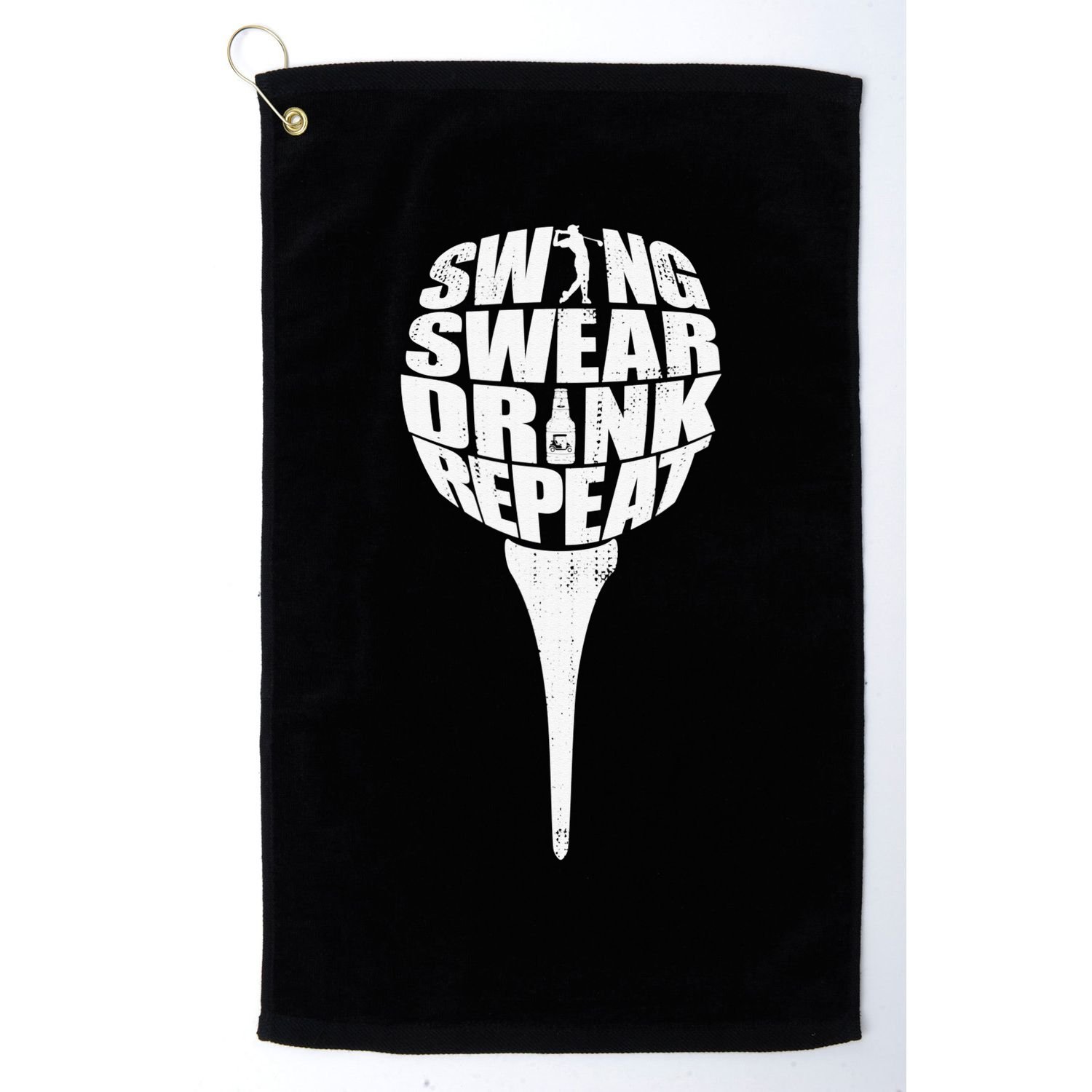 Swing Swear Drink Repeat Player Funny  Golf Lover Golf Towel