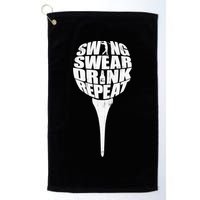 Swing Swear Drink Repeat Player Funny  Golf Lover Golf Towel