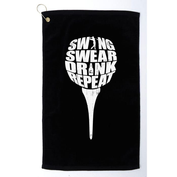 Swing Swear Drink Repeat Player Funny  Golf Lover Golf Towel