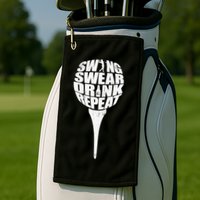 Swing Swear Drink Repeat Player Funny  Golf Lover Golf Towel
