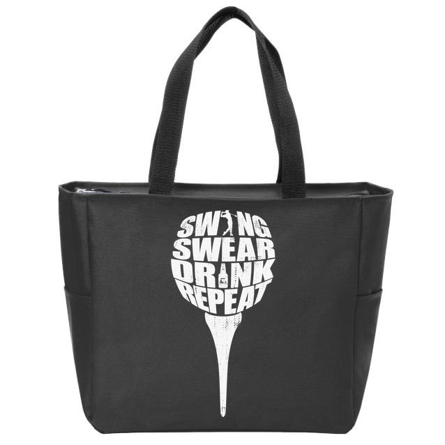 Swing Swear Drink Repeat Player Funny  Golf Lover Zip Tote Bag