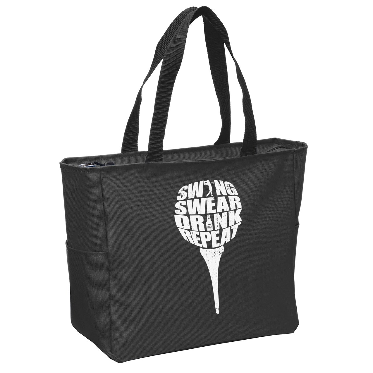 Swing Swear Drink Repeat Player Funny  Golf Lover Zip Tote Bag