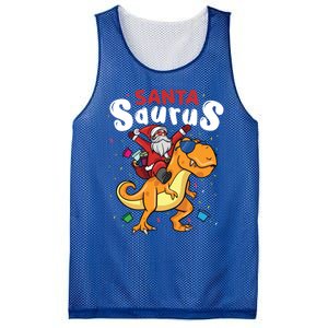 Santa Saurus Dino And Santa Claus Dinosaur And Santa Gift Mesh Reversible Basketball Jersey Tank